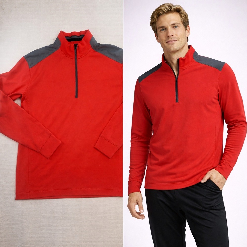 Nike‎ Golf Tour Performance Dri-FIT Quarter Zip Pullover Red Mens Medium 659